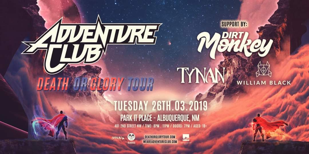 bananakin skywalker (111%) ๐ฅ (@stastaia) on Twitter photo Adventure Club's Death Or Glory Tour is just a couple weeks away ๐
With support by Dirt Monkey, Tynan, and William Black ๐ญ๐ฅ
18+ event at The <a href="/ElReyTheater/">The El Rey Theater</a>
โจ Tickets - VivaABQ.com โจ Adventure Club's Death Or Glory Tour is just a couple weeks away ๐
With support by Dirt Monkey, Tynan, and William Black ๐ญ๐ฅ
18+ event at The <a href="/ElReyTheater/">The El Rey Theater</a>
โจ Tickets - VivaABQ.com โจ