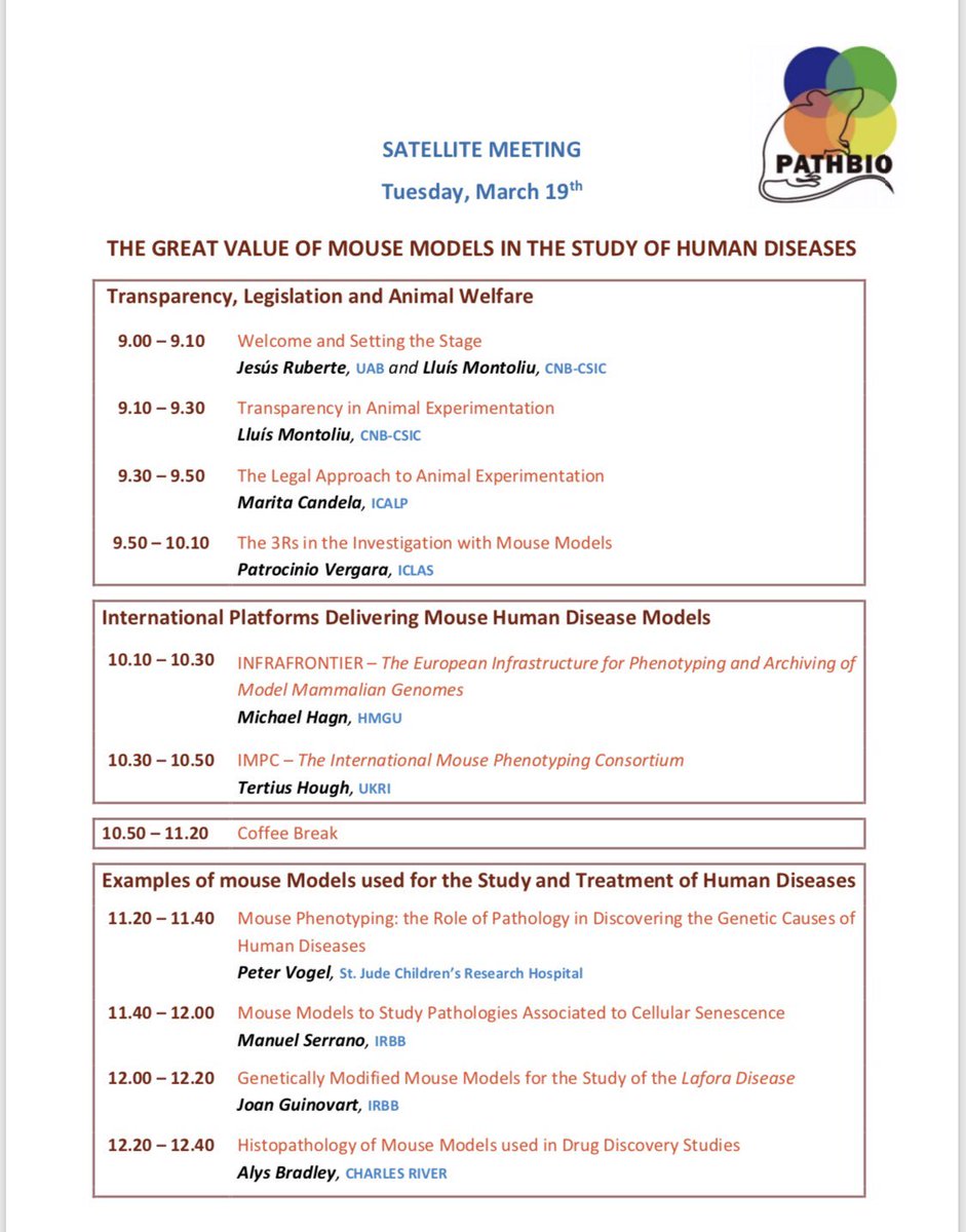 LluisMontoliu's tweet photo. Today the @EU_H2020 Project #PATHBIO is launched in Barcelona, led by Jesús Ruberte @UABBarcelona aiming to teach the future mouse pathologists in Europe. Tomorrow the satellite meeting will be open to the public and I will talk about transparency in laboratory animals research. https://t.co/WxPTD7gWof