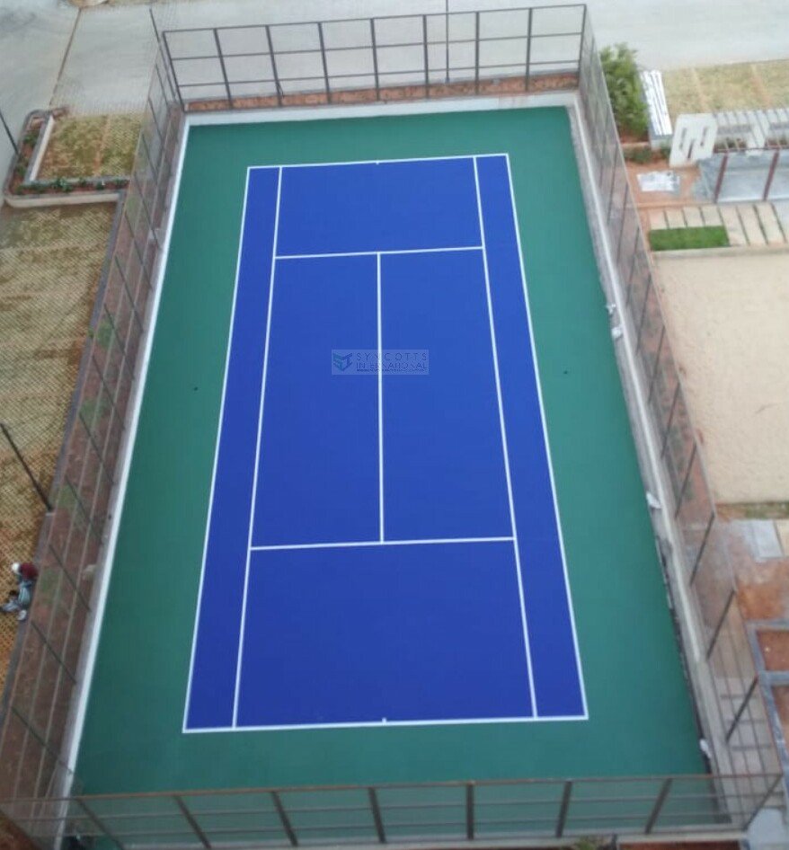 Syncotts1's tweet photo. Project Alert: @syncotts1 has recently completed the #Construction of a synthetic #acrylic 5 layer #Tennis court for one of the leading #RealEstate #company located in #Bangalore.
#sports #sportsinfra #infrastructure #realtors #tenniscourt #Karnataka #designbysyncotts https://t.co/NsXUp6JY6B