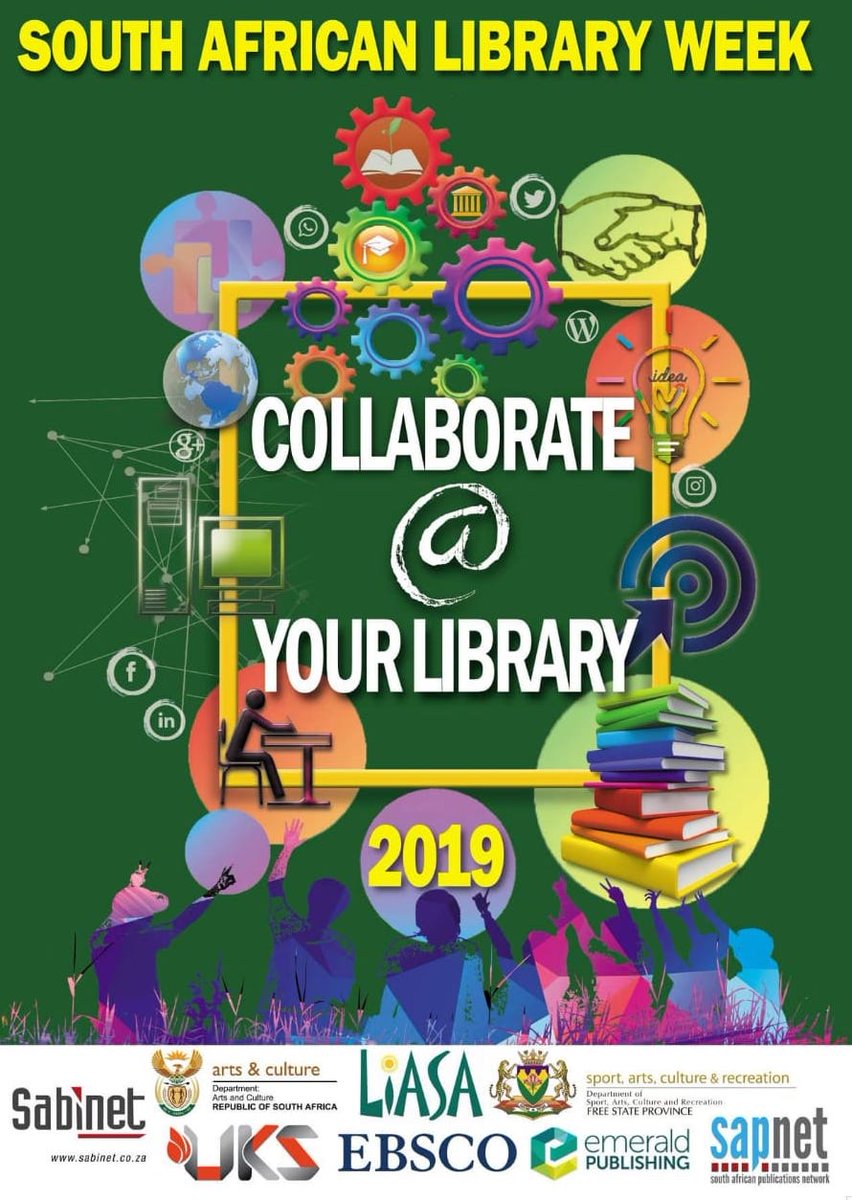 SabinetSA's tweet image. LIASANews South Africa Library Week 2019 - Collaborate @ your library from 18 - 24 March 2019. #wereforlibraries #icommit #SALW