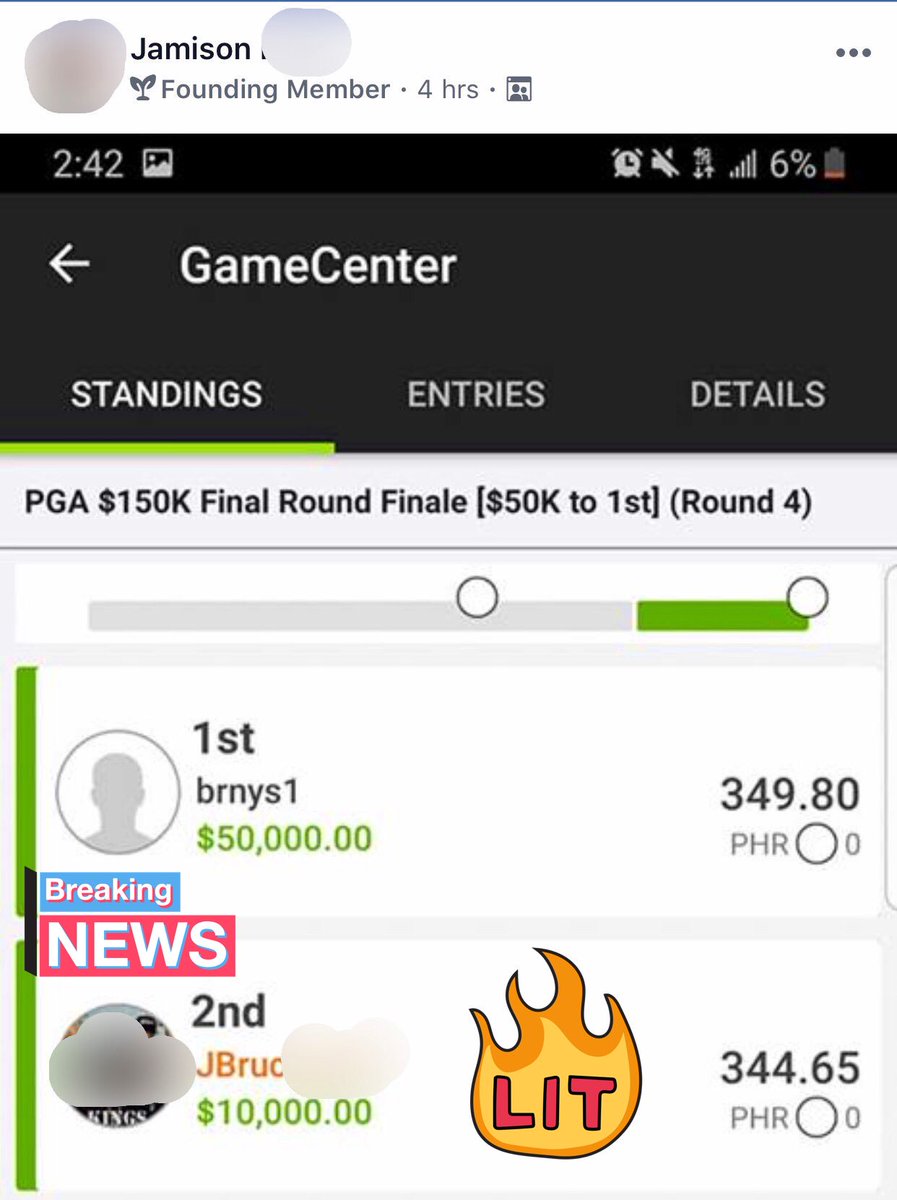 TheBestDFSShow's tweet photo. Another member wins BIG! Congratulations on the big win and near GPP takedown! Another great day for The Best DFS Squad Period! #dfs #pga #winning #dfssquad #winning #sharkslayers https://t.co/nkFqRPwg5T