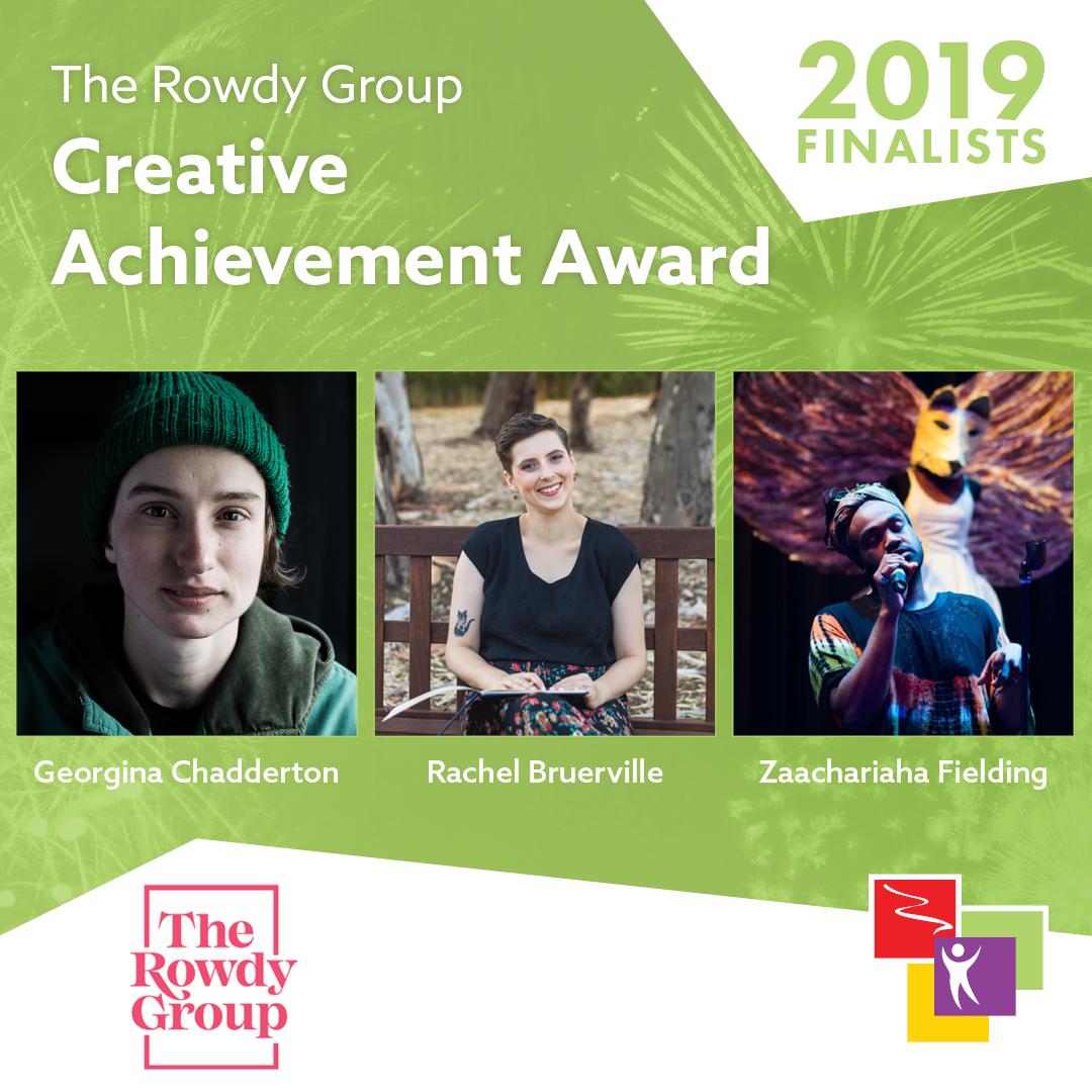 SAYoungAchiever's tweet photo. 🎉 Congrats to the The Rowdy Group Creative Achievement Award Finalists:
• Georgina Chadderton
• Rachel Bruerville
• Zaachariaha Fielding
@ElectricFmusic #creativeachievement #creativity #arts #artssa #southaustralianartists #sayaa #sayoungachiever #southaustralia https://t.co/3jn2ocRK8P