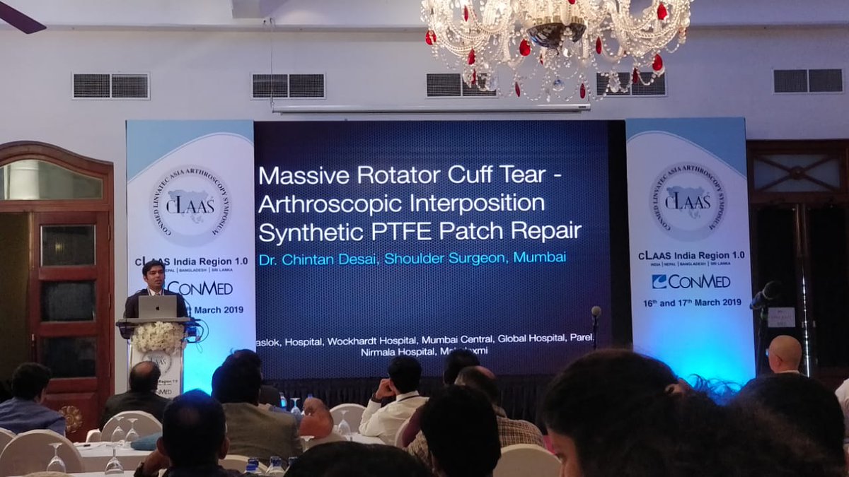 DesaiShoulders's tweet photo. Enjoyed presenting my work on massive rotator cuff tear at The CLAAS (Conmed Linvatec Asia Arthroscopy Symposium 2019), Sri Lanka, 2019.
#arthroscopy #mountlavinia #srilanka #rotatorcufftear #rotatorcufftears #shoulders #shouldersurgery https://t.co/4Y5ZDTteo0
