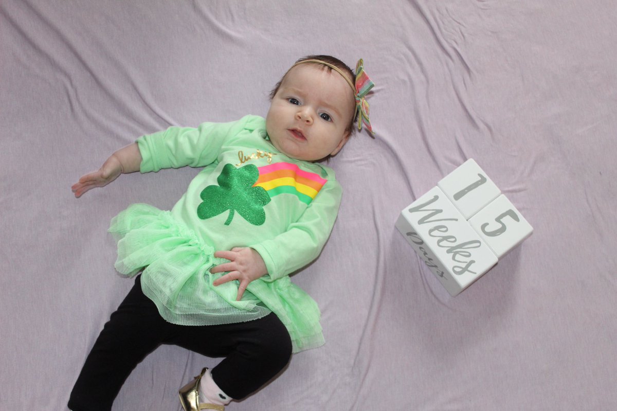 MrsSrp19's tweet photo. Our little leprechaun’s first St. Patrick’s Day! #hallieeva #rainbowbaby #firststpatricksday #HappyStPatricksDay https://t.co/yb1PlFNGjU