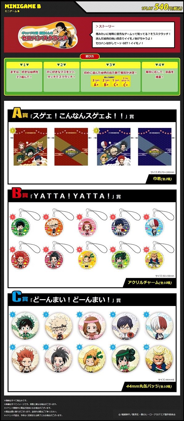 ナムコ キャラポップストア 僕のヒーローアカデミア キャラポップストア 19 詳細情報を公開しました メインバナーにもなっている等身イラストのほか お祭りver のデフォルメイラストがオリジナルグッズやミニゲームの景品として登場します