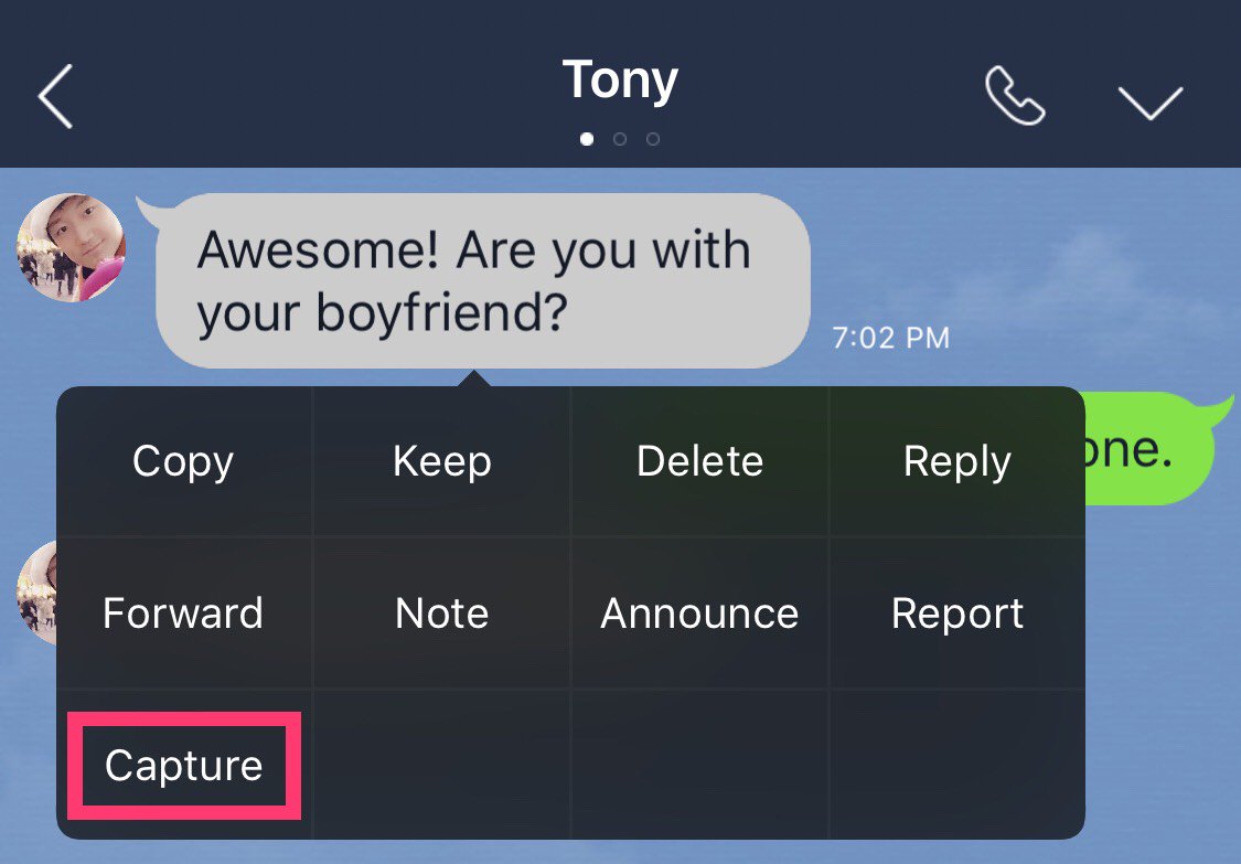 LINE_Global's tweet photo. Introducing #ChatCapture – a new feature that lets users take screenshots of their #LINE chats quickly and easily. You can even hide the identities of the people in the chat with just a click, add your own comments right on the image, and more!
#TipsThursday #LINEUpdates https://t.co/RGPTLXgQOf