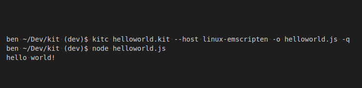 bendmorris's tweet photo. Up until now when I said #kitlang could run in the browser via Emscripten, I was speaking hypothetically...now it's actually, officially supported: https://t.co/30Y8qo9kWQ