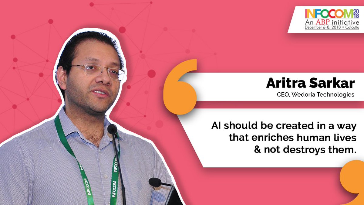 infocomconnect's tweet photo. Aritra Sarkar, CEO, Wedoria Technologies was a part of #INFOCOMCal 2018 and spoke about AI and Humans.
Watch the full video: https://t.co/Uoc5mG0Hey
#INFOCOM #WhenDigitalBecomesHuman https://t.co/ju0dXQCQol