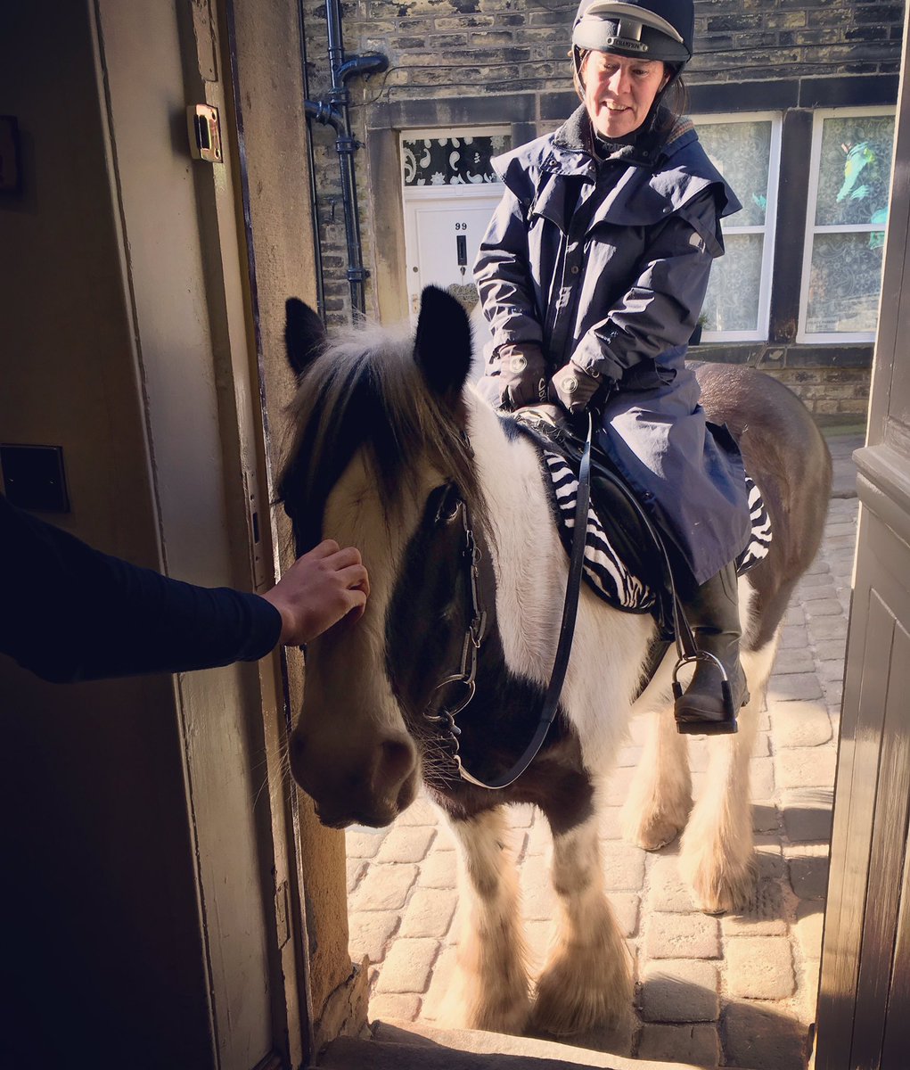 andChocolateUK's tweet photo. This is Murphy; a regular at the #Haworth shop. 
.
Murphy used to pop his nose for a piece of chocolate until he went off this treat, however he still stops by just to say hello ☺️
.
Isn’t that sweet!
_______________________
#horse #piebald #mare #chocolate #chocolatelover https://t.co/wLrAlhVTrs