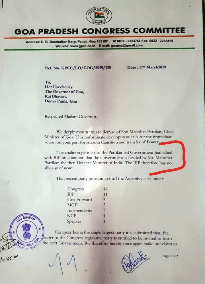 iamkaranbachani's tweet photo. Shame shame shame!!!
In morning @RahulGandhi only declared in media abut Goa Gvt at night shameless ppl wrote letter to the governer for their seats.
sattah ka itna moh kabhi nahi dekha, aur kitna giregi congress?? #ManoharParrikar #GoaCM #CongressMuktBharat #CongressCanRequest https://t.co/NRwog3ERl3