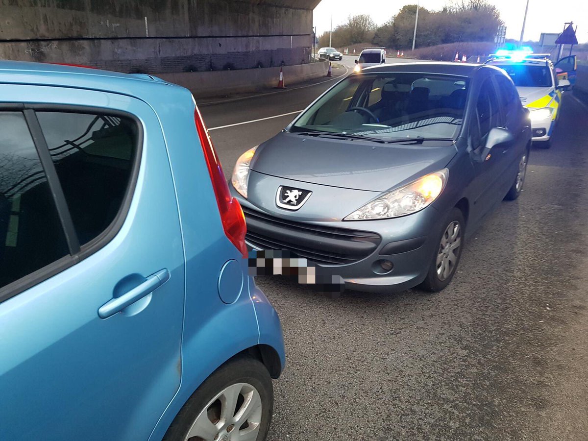 M1 J25. You couldn’t make this up. Very minor collision at the junction causing no damage. One driver suspects the other is drunk so quite rightly calls us. Forgetting he is also drunk. Both arrested. One blew 40 and the other 78. Charged to court. #DontDrinkDrive #Fatal4 #Wow