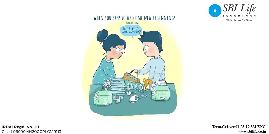SBILife's tweet image. When the happiness of welcoming a little one in your family has no boundaries, nothing on the laundry list seems enough! #MainSeHum bit.ly/MSHProtectionP…