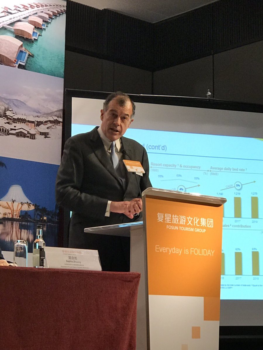 cydparis's tweet photo. a remarkable performance of #Fosuntourism, #FOLIDAY, which announced the annual result 2018 in #Hongkong https://t.co/ae8icrlifB