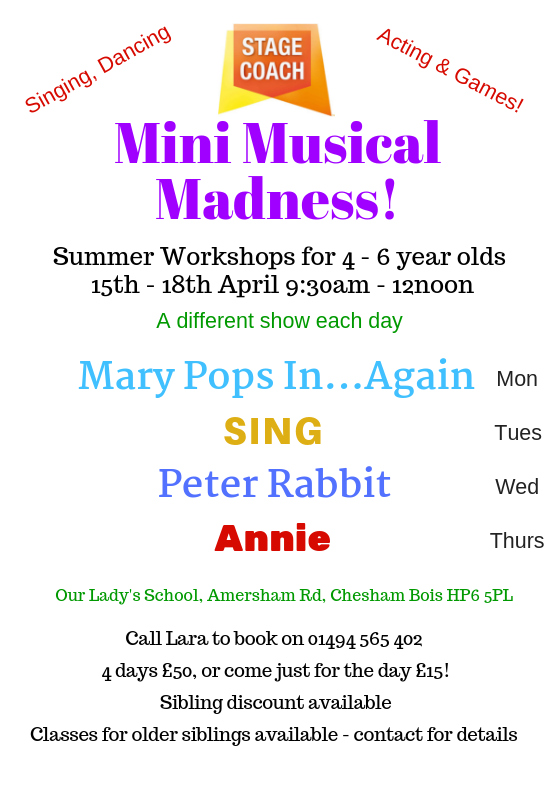 SCPartiesAm's tweet image. Easter workshop fun at Stagecoach Amersham!
Please RT @chilternchatter @Chiltern_child @Get_Bucks @Camilla_Goodman @GemmaGoodwin4 @bucksfreepress #kids #children #amersham #Buckinghamshire