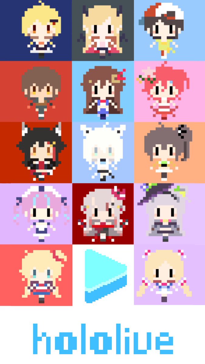 Twitter पर Misaka ホロライブ のライバーさん達をドット絵でミニキャラ風に描いて 壁紙にしてみました Soraart ロボ子art 祭絵 はあとart アロ絵 絵フブキ 百鬼絵巻 プロテインザスバル シオンの書物 あくあーと みおーん絵 Miko Art メル