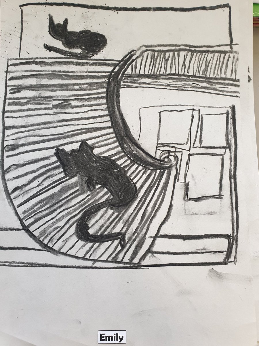 RebekkaRidout's tweet photo. Year 3 and 4 have been replicating the works of @DaveMcKean and @whatSFSaid today using charcoal and have created beautiful artwork. #VarjakPaw #PowerofReading #Heathbrook #CLPE https://t.co/45fLqHS6R0