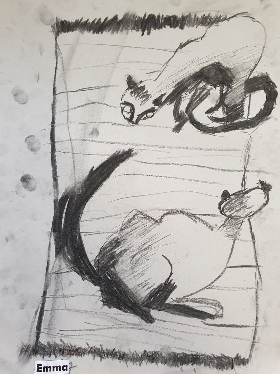 RebekkaRidout's tweet photo. Year 3 and 4 have been replicating the works of @DaveMcKean and @whatSFSaid today using charcoal and have created beautiful artwork. #VarjakPaw #PowerofReading #Heathbrook #CLPE https://t.co/45fLqHS6R0