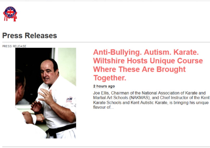 NAKMASNGB's tweet photo. NAKMAS PRESS RELEASE
Monday 18 March 2019
Read more via:
https://t.co/uirYmh3aat
@Autism @ABAonline @NadderCentre
#antibullying #bullying #bullies #stopbullying
#officialmartialarts #martialarts #selfdefence
#nakmasngb #nakmas #tska https://t.co/cRibOIOPBD