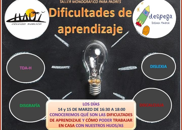 AmpaHaiti's tweet photo. La semana pasada se impartieron dos charlas super interesantes sobre las dificultades de aprendizaje. Cualquier duda o consulta podéis hacerlo al siguiente email: despegadislexiamadrid@hotmail.com
Gracias por toda la información compartida. #dificultadesdeaprendizaje https://t.co/OiMXfcGNBc