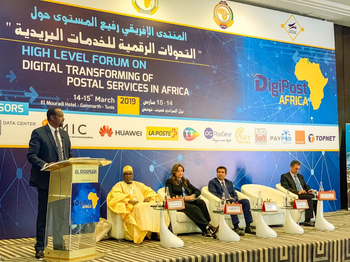 UPU_UN's tweet photo. Experts push towards #Digitalization of #Postal Services in #Africa, the subject of #DigiPost Africa held in #Tunis last week. @UPU_UN Director General @BisharAmb stated that the #Post has positioned itself as a major player in global #ecommerce @Poste_Tn https://t.co/0XGcs1FCfb https://t.co/xpNyr7aMY7