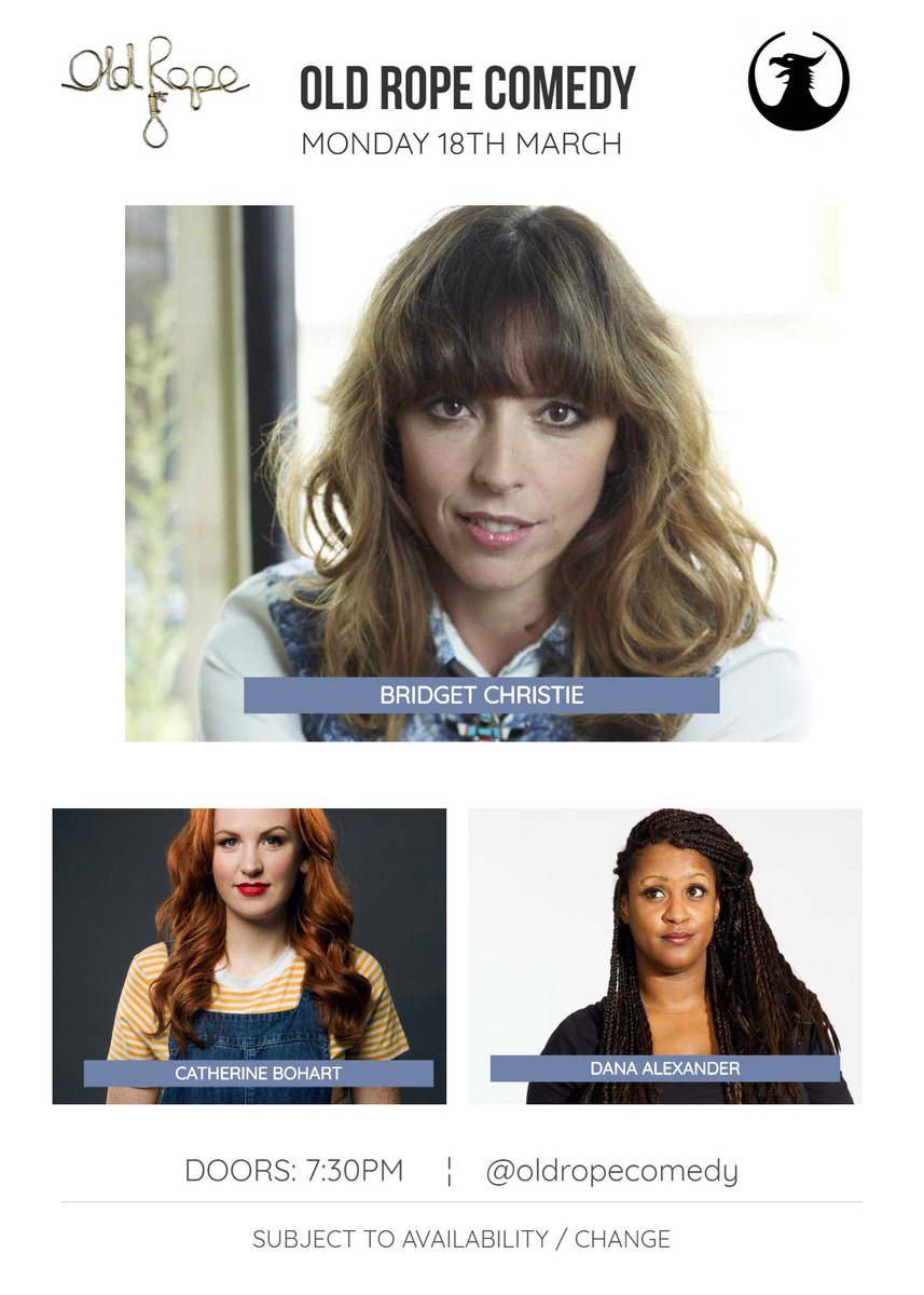 ThePhoenix_W1's tweet photo. Tonight: @rope_old w/ @BridgetChristie @Comediandana @CatherineBohart and @tiffstevenson
https://t.co/jUFyJFNkvH
#ukcomedy #ukcomedians #london #oxfordcircus #marylebone #pubcomedy #publondon https://t.co/fAlNermIuT