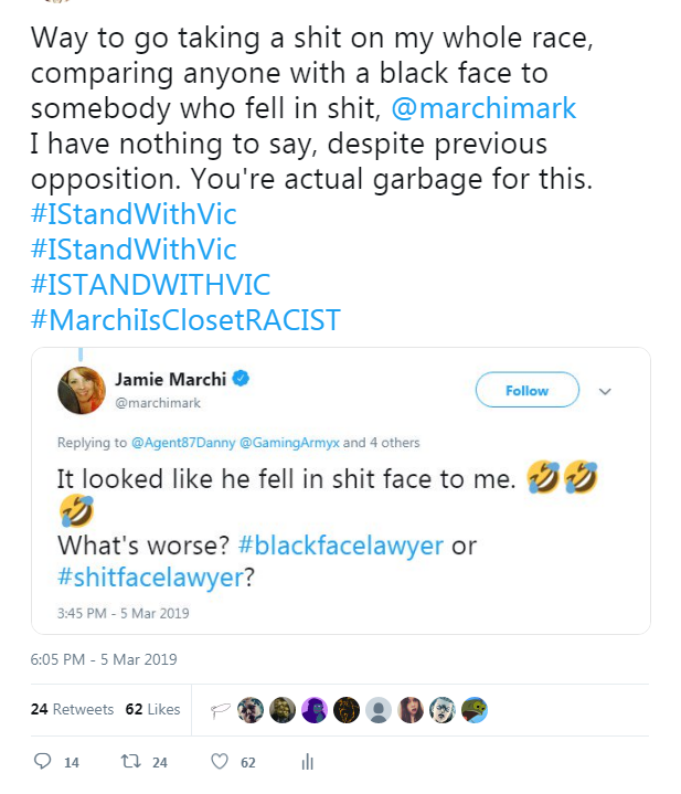 UkogSon's tweet photo. @FUNimation We are STILL waiting for you to take action and deal with these idiots. One is a racist and shows threatening behavior, the other degrades people with the "you're lonely" jokes". You're showing BIAS.
#IStandWithVic
#firemonicarial
#FireJamieMarchi https://t.co/omA3Nq7sA7