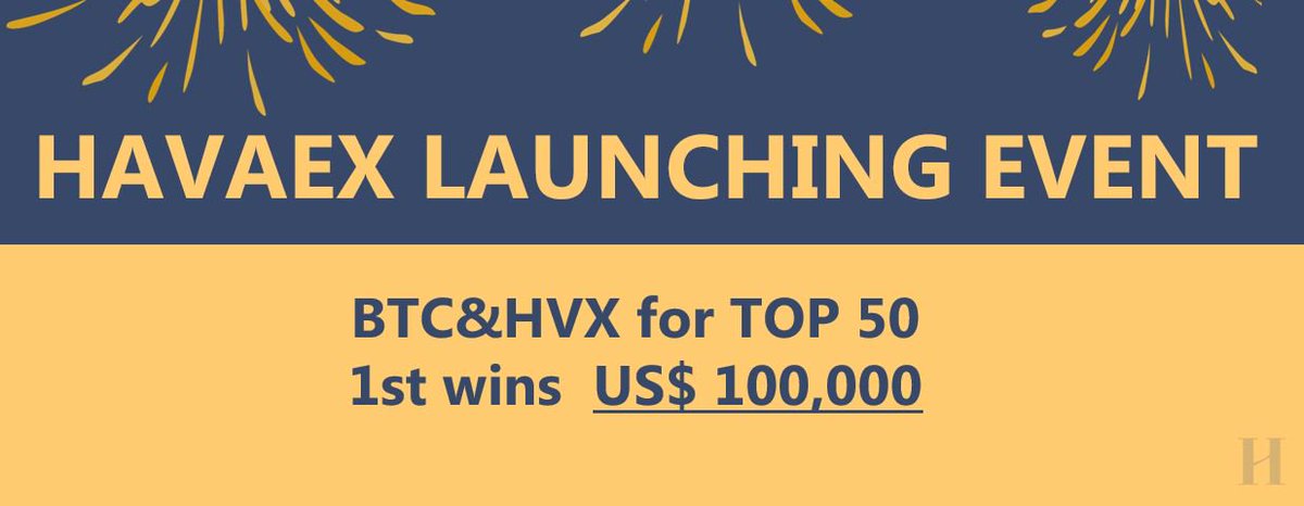 havaex_official's tweet photo. Here to make your #Monday better 😉
#Havaex Launching Event!
1st wins $100,000 and more 🏅🏅🏅
More details at https://t.co/thDQq57vww
#Launching_2Q #airdrop #HVX #BTC #btc_futures #eth_futures havaex official https://t.co/j0bsbvCF3f