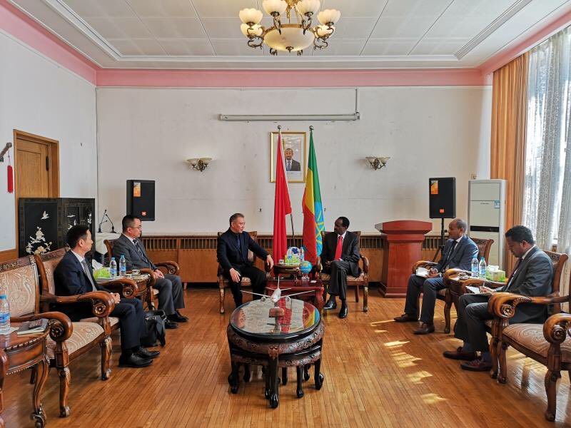 TToga9's tweet photo. Met with the CGCOC President Mr Ji Wemin and his team today #EthiopianEmbassy #Beijing. #CGCOC undertook several projects in Ethiopia and continue to implement projects in energy, roads, clean drinking water, construction. https://t.co/F1Kdm3osxB