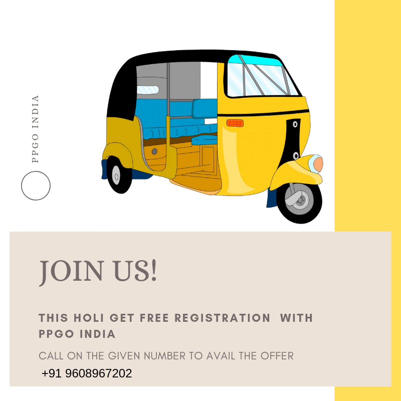 PPGO_INDIA's tweet photo. This Holi avail free registration with PPGO India at Deoghar. Call now to avail the special offer.
#registration #riders #rideshare #riding #ppfo #ppgoindia https://t.co/p4Xx1OvMqd