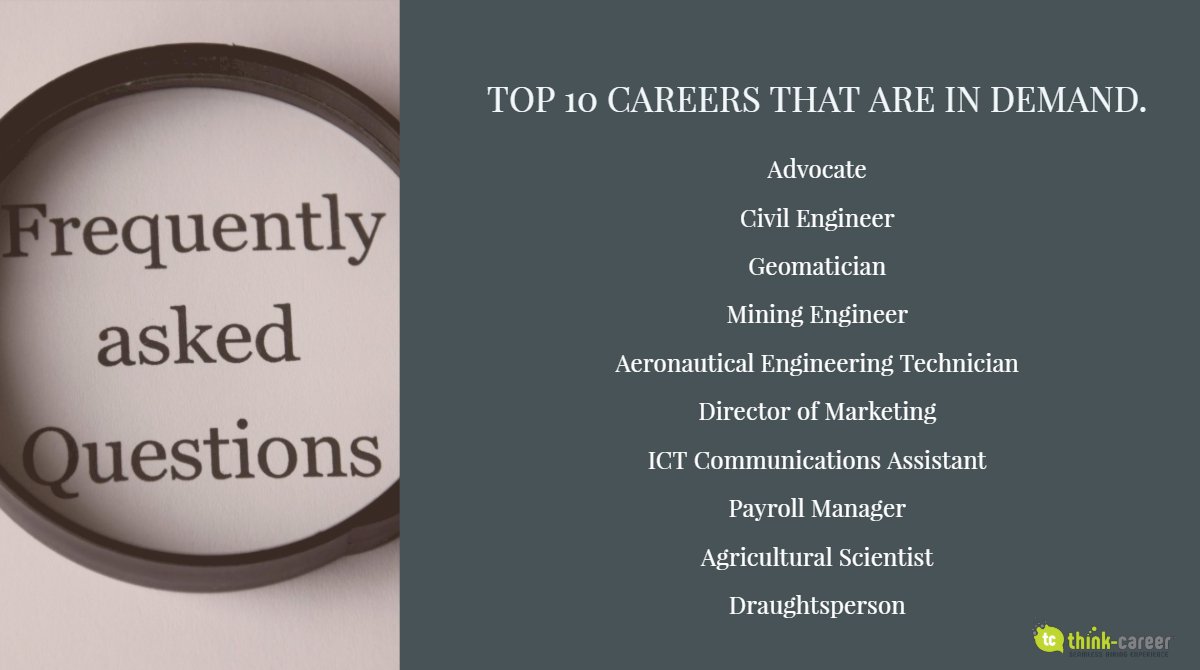 We are frequently asked what are the top jobs that are currently in demand hence we have listed 10 below to help you formulate your own development and training programmes. #thinkcareer #thinklearning #thinktraining #thinkgrowth #thinkadvice #Mondaymotivation #JobAdviceSA