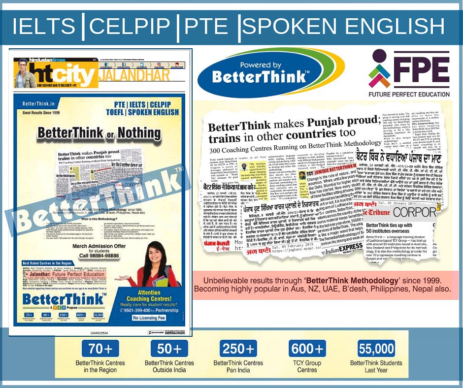 FuturePerfectE1's tweet photo. Your Success, Our Mission.
BetterThink OR Nothing..!
Great results since 1999
🔹 70+ BetterThink Centres in the Region
🔹 50+ BetterThink Centres outside India
🔹 600+TCY Group Centres
🔹 55,000+ BetterThink students last year
#BetterThink #BetterThinkJalandhar #FPE https://t.co/xFc37cSx01