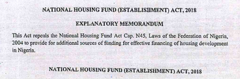 News broke 3 days ago that the NASS has passed the National Housing Bill 2018. Meaning it's just waiting for presidential assent. A few observers have given their views on the new law. This is a thread to break down the law and explore its implication.A THREAD #NHFAct2018