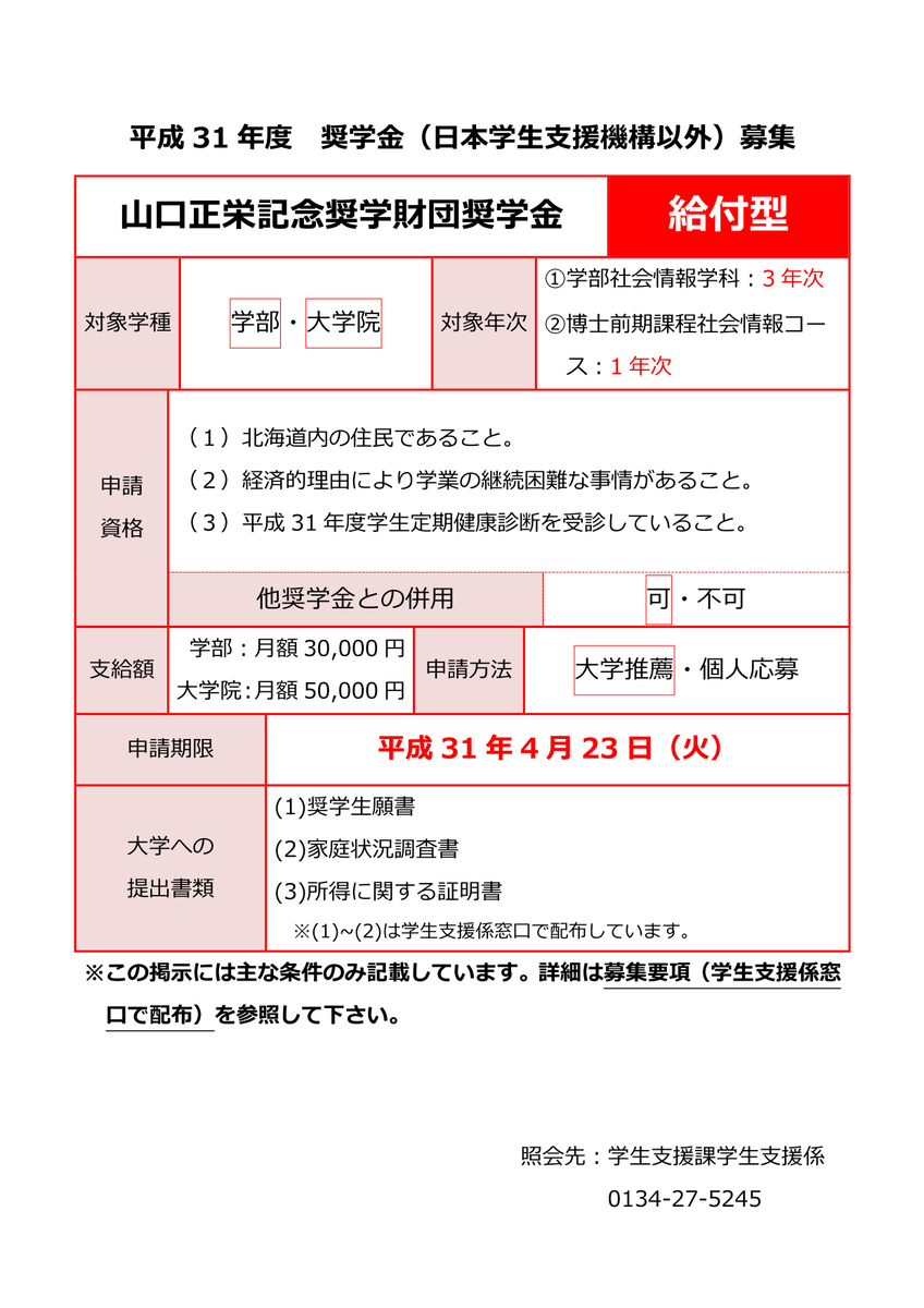 小樽商科大学学生支援係 Ouc Shien Twitter