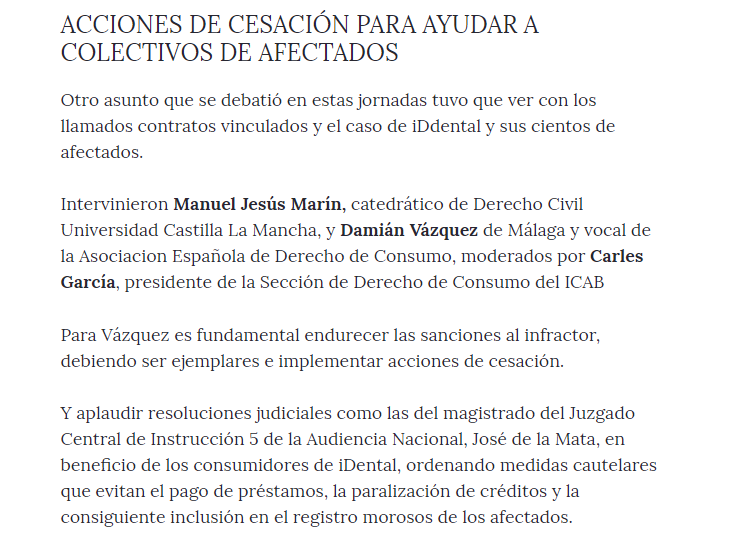 abogados's tweet image. Acciones cesacion acciones colectivas #idental intervencion Damian Vazquez @abogados Congreso Derecho Consumo @aedconsumo @comunicacioicab Mencion en @Confilegal @luisjasanchez  confilegal.com/20190318-juris…