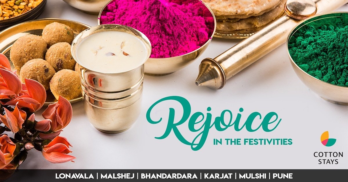 CottonStays's tweet photo. Holi is about colours and celebration of togetherness. Visit us for a splendid time with your loved ones this festivitive season at Cotton stays Karjat, Mulshi, Pune, Lonavala, Malshej and Bhandardara.

For reservations call us on - 7400050216 / 9137668535 https://t.co/TyKJ6Yu9CK