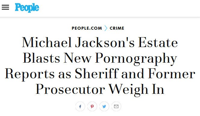 It really is time for some  #BlueCheckBandits to let go of this ch!ld p0rn nonsense in the  #michaeljackson case. Possession of ch!ld p0rn is a FEDERAL crime. -_-  #leavingneverland  https://people.com/crime/michael-jacksons-estate-blasts-new-pornography-reports/