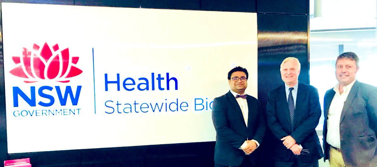 DrSonuBhaskar's tweet photo. Awesome meeting @DrCraigGedye from @NSWHealth #StatewideBiobank today! Grateful to @MedResearchNSW for the support to our flagship #NSWBrainClotBank initiative! Gr8 opportunity for the team #stroke and #pathology to make a difference to our community. @livhosp @sws_research 😊 https://t.co/9reryCmchM