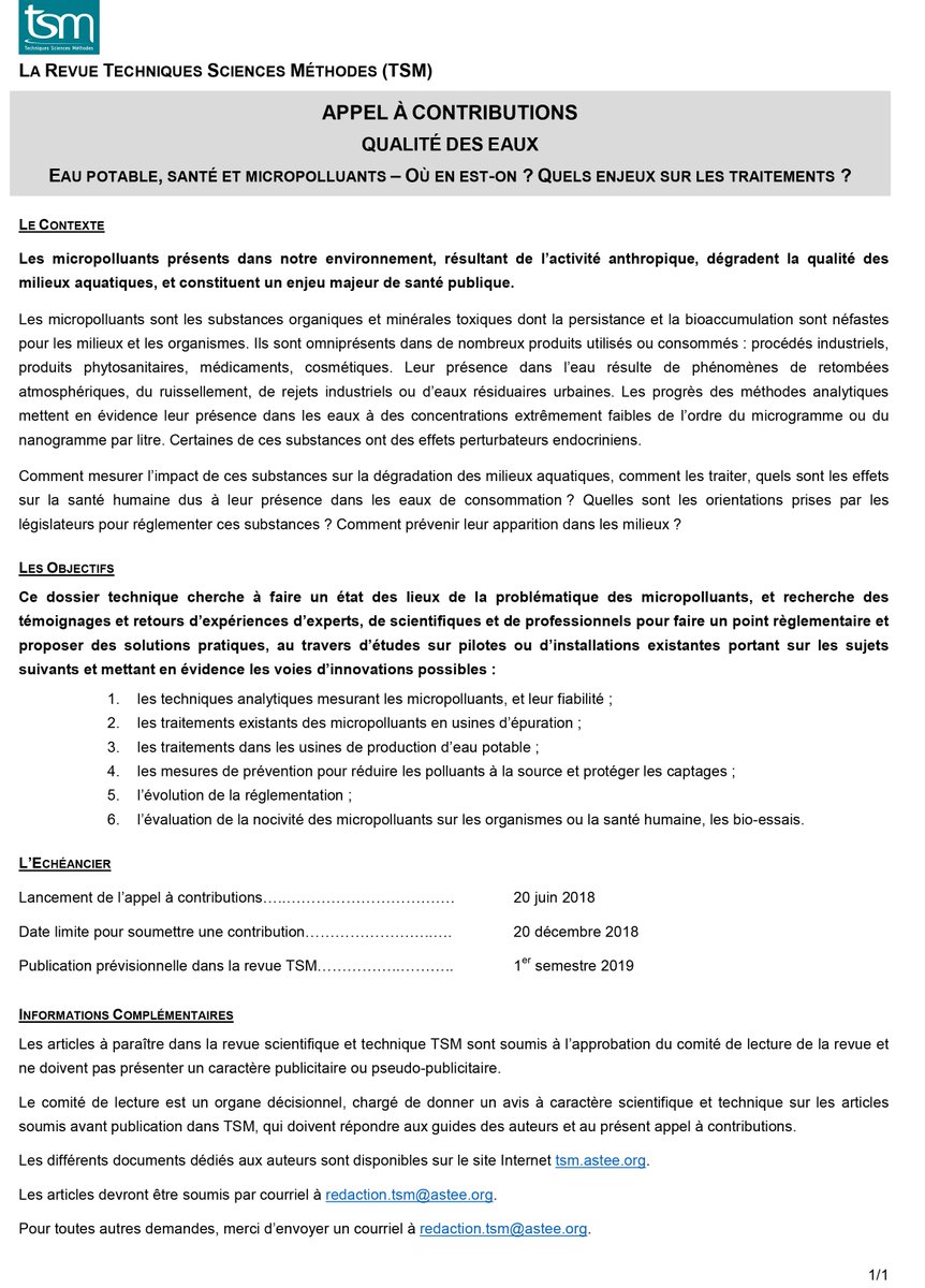 revue_tsm's tweet photo. [Appel à contributions]📢 Plus que 2 jours pour soumettre votre article à TSM !
Thème : #gespat et urbanisme
Titre : "Les #eauxpluviales et les eaux perdues : gestion des techniques alternatives et valorisation"
🗓20/03/2019
➡ https://t.co/7wFuZ3XxMH
📨redaction.tsm@astee.org https://t.co/cTSrO7yiWp