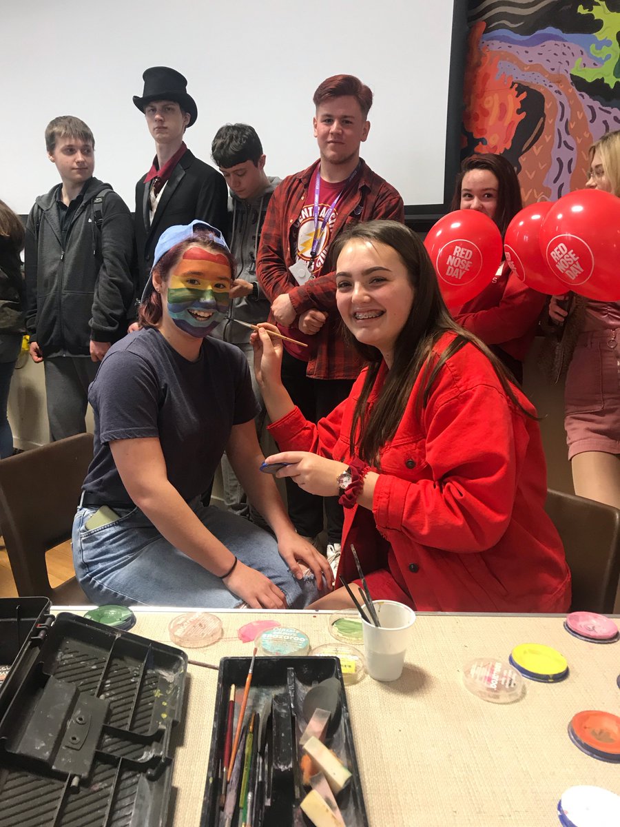 On Friday, we saw our lovely students raise approx. £600 for Red Nose Day with face painting, music, bake sales and non uniform day. Well done guys!