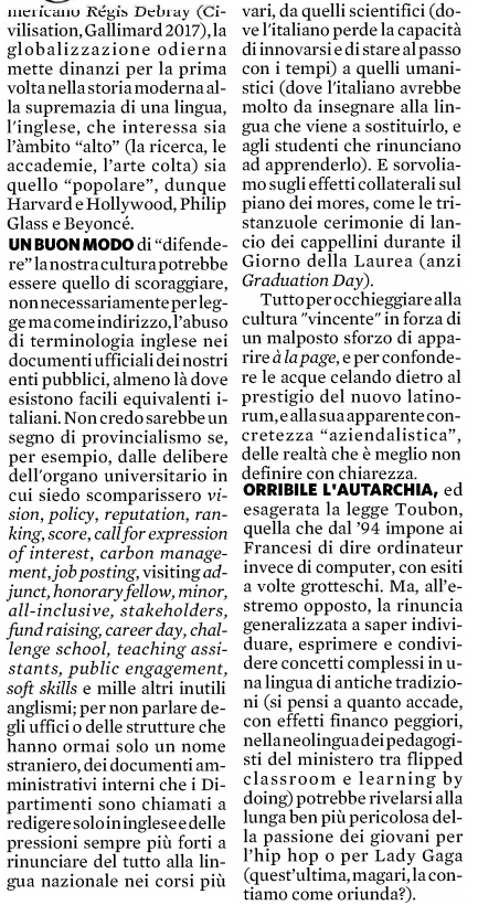 MiraPossibile's tweet image. Acuta la chiusa del prof. Filippomaria #Pontani: su @fattoquotidiano mette in luce le contraddizioni dei #sovranisti, che vorrebbero difendere l'italiano in musica, ma non si curano di quello scritto e utilizzato nell'amministrazione pubblica (scuole&amp;amp;università comprese) #cultura