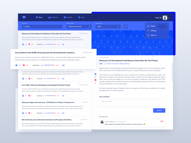 TrueFiEng's tweet photo. Hello Monday!
Want to brush up your trading game? π
Stay up to date and learn all you need to know about the latest events with this cryptocurrency news dashboard.
#aggregator #blockchain #cryptocurrency #dashboard #design #ethworks
more: https://t.co/18MkRVh3ah https://t.co/mxRUV2Xdo9