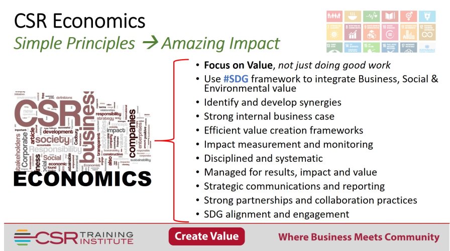 ZINGmore's tweet photo. #CSRSuccess Simply Doing Good Doesn’t Do It. Focus on #SDGs & simple, #ValueCentric principles. Create, align & deliver business, social & environmental value – and do it efficiently. https://t.co/lzSMA67hYD