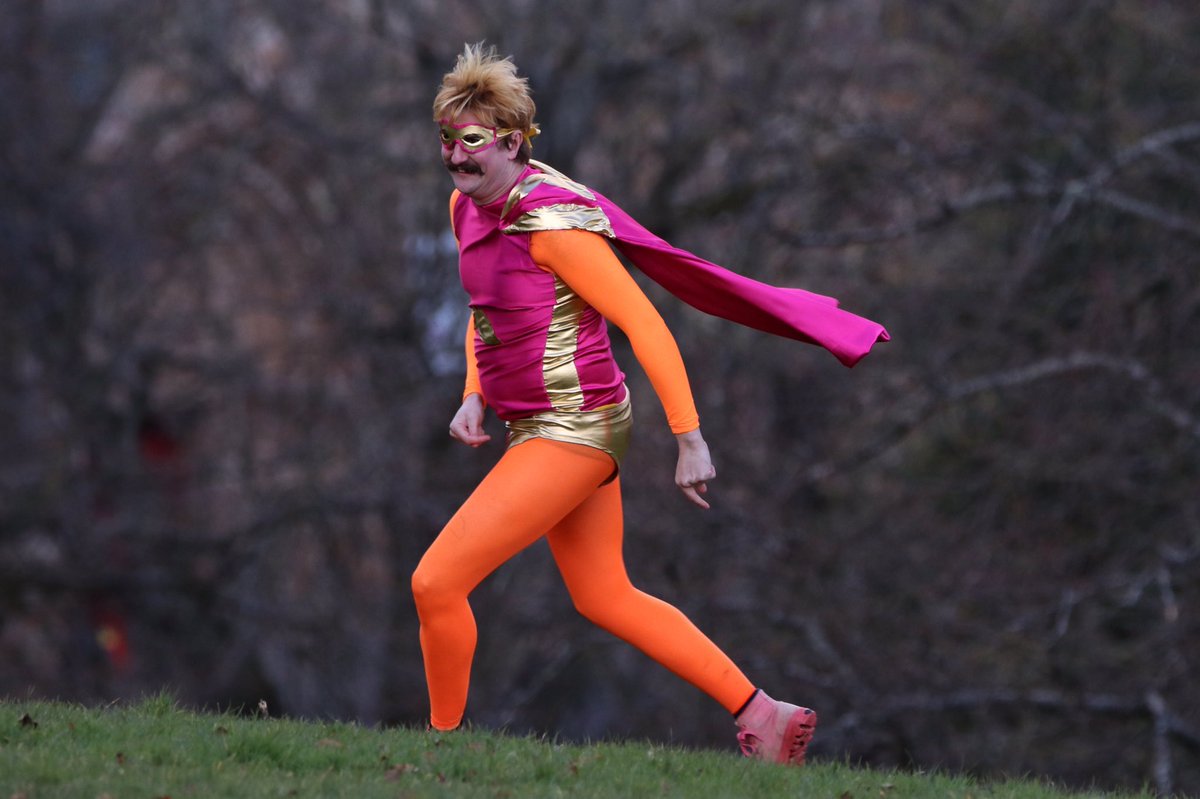 Naburn2's tweet photo. When you are taking #photos in #Glasgow you see lots of #strangesights but this is the first time I have seen someone enjoying being a #superhero in #QueensPark Glasgow 
I suppose everyone needs a #hobby but I am not sure if it will take on #MondayMotivaton 
@Glasgow_Live https://t.co/OJB7QGoHhx