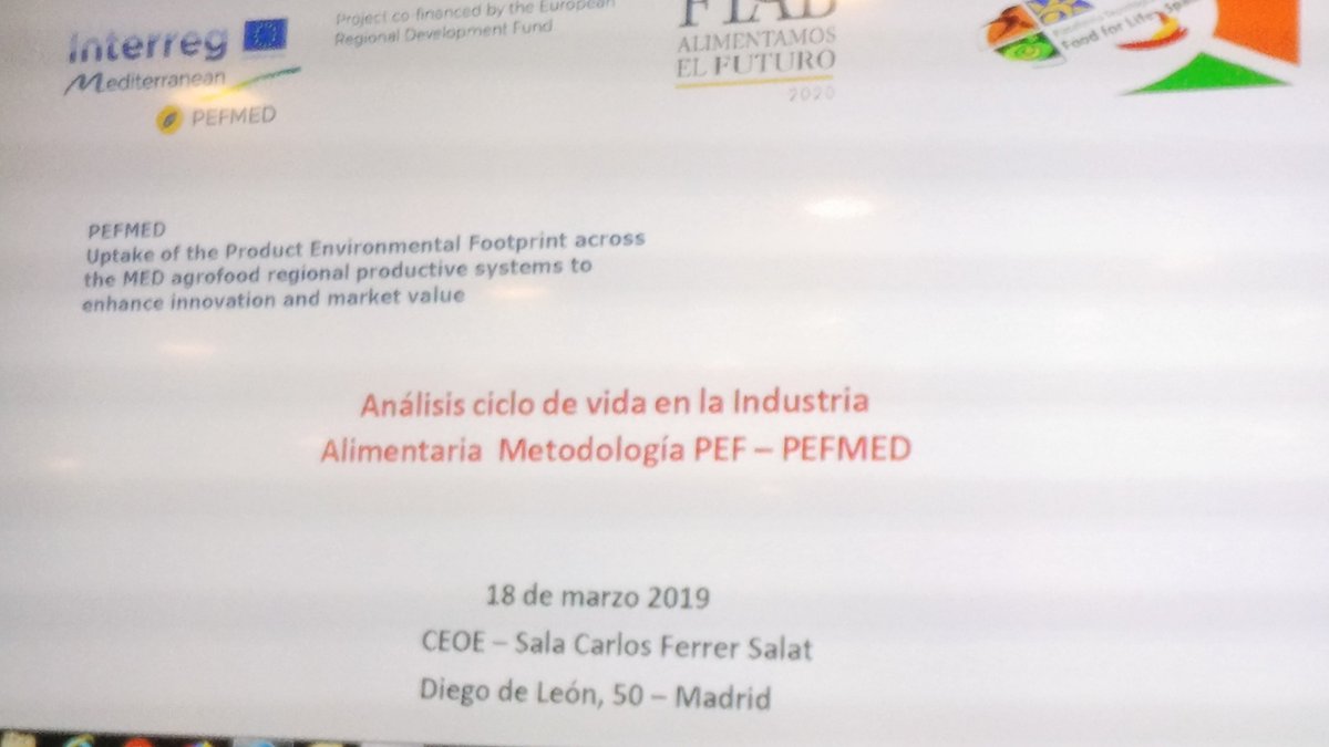 We meet today with several EU projects to join efforts towards the implementation of the #PEF in the mediterranean food sector #lifeaquapef #interreg_pefmed #europeancomission <a href="/esFIAB/">FIAB</a> @PEFMEDproject