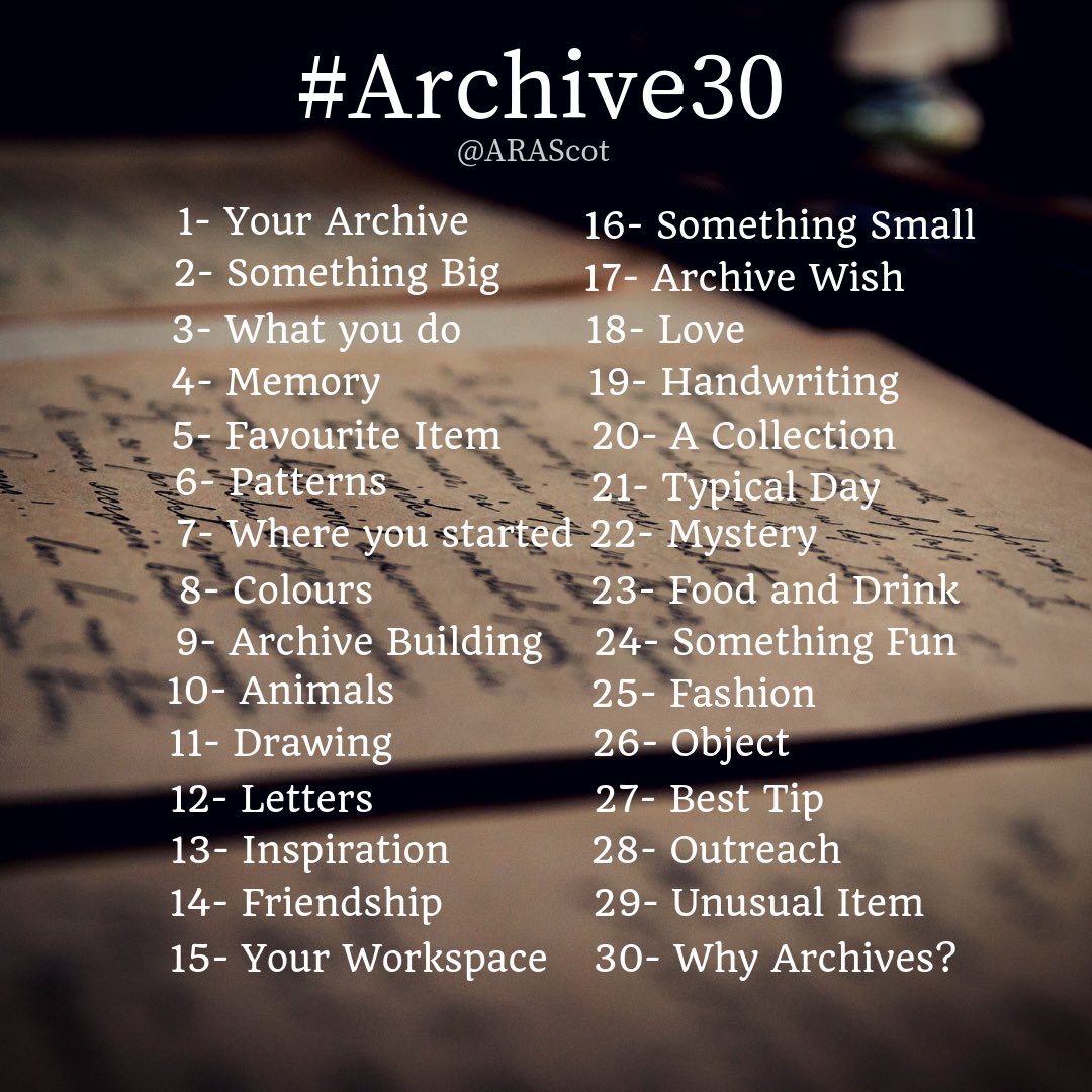 The #Archive30 topics are here! Save and share! Starting on 1st April- post your archive images and stories on the daily themes! We can’t wait!