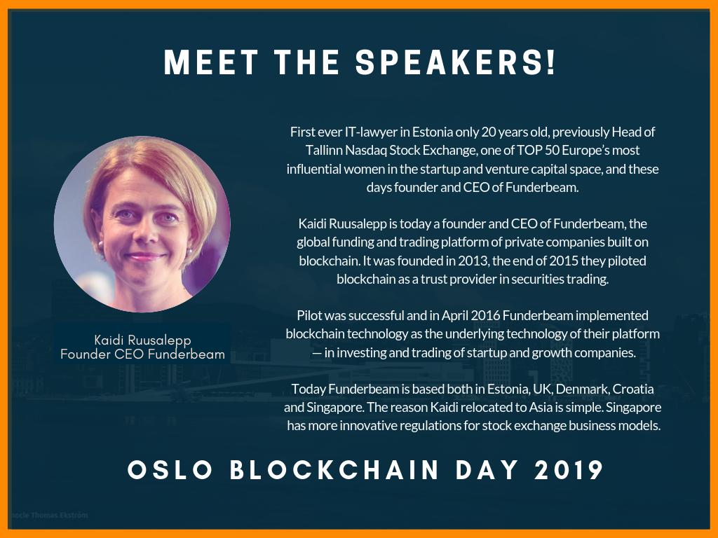 We're releasing 5 of our speakers for the Oslo Blockchain Day! 
Click through to learn more and get your tickets! 
OsloBlockchainDay.no
<a href="/leashless/">Vinay</a> @KaidiRuu  @KatieMillsSZL