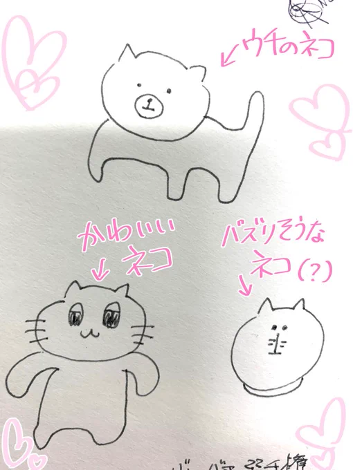 #ナイセンZ雑な猫選手権 1日目は私・絵担のターン!!猫を飼っているので、可愛い猫の絵はマカセロー??バリバリ動担「熊じゃん」制作K「これ小学生の時に描いたことある」 