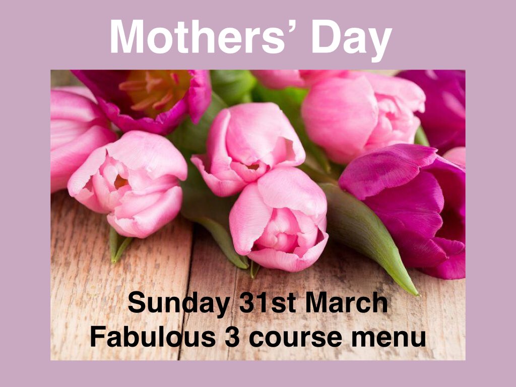 Don’t forget to spoil your Mum to a delicious #MothersDay #Lunch🍴🌷
Where Mum get’s #free box chocolates. 
To claim: 
book ☎️ 01304 360209 (12-4pm)
from £9.95 per adult, children 1/2 price 
✅ Follow us &amp; Retweet.
<a href="/Deal_Town/">Deal Town</a> <a href="/ripplecabin/">Angie #It’sHardNotToBeLeft #yourparty.uk</a> 
<a href="/smadexter/">Stephen Dexter</a> <a href="/ELLIOTTHORSE/">MARK ELLIOTT</a> 
 #PloughRipple