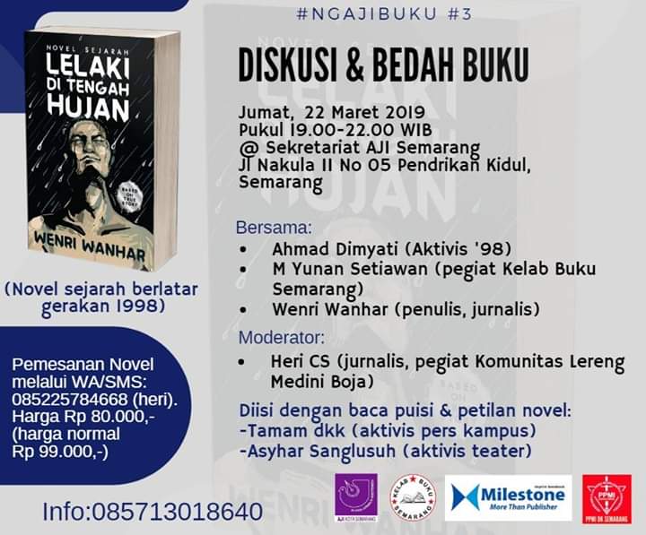 Silakan yang berminat gabung. Jumat, 22 Maret 2019 jam 19.00 di Sekretariat AJI Semarang Jl Nakula no 5.