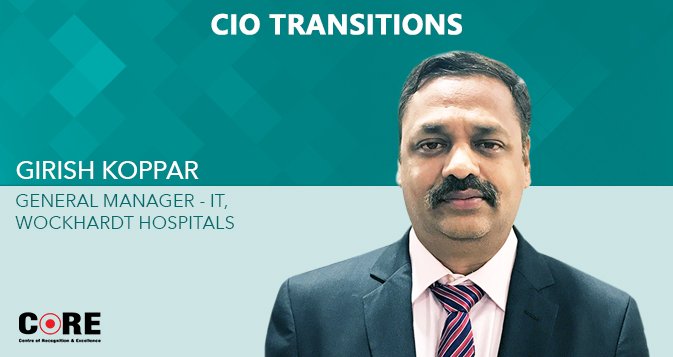 Girish Koppar joins <a href="/WockhardtHosp/">Wockhardt Hospitals</a> as GM IT. Girish will be responsible for leading all IT initiatives across the entire hospital chain. #Wockhardt Hospitals is a tertiary care, super specialty healthcare network with a pan-India presence.
#leadership #technology